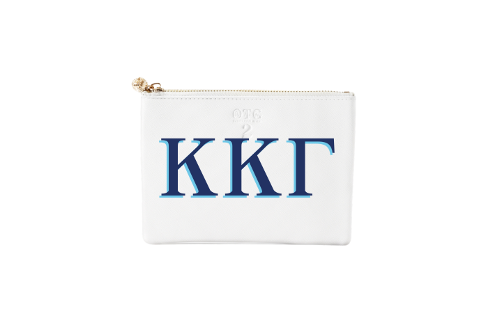 #2 White Kappa Gamma Pouch