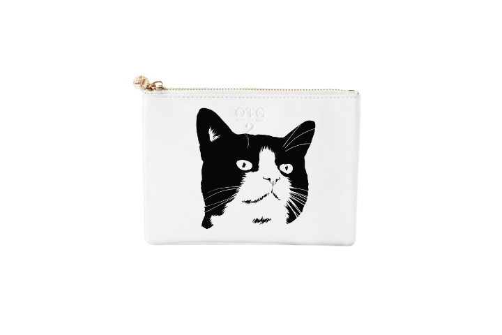 #2 White Spot Cat Pouch
