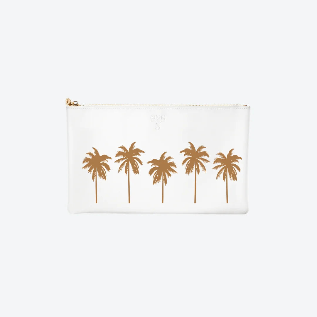 #5 White Palm Tree Clutch