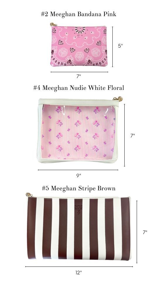 All 3 OTG x Meeghan Mullin collaboration bags with sizes and titles.