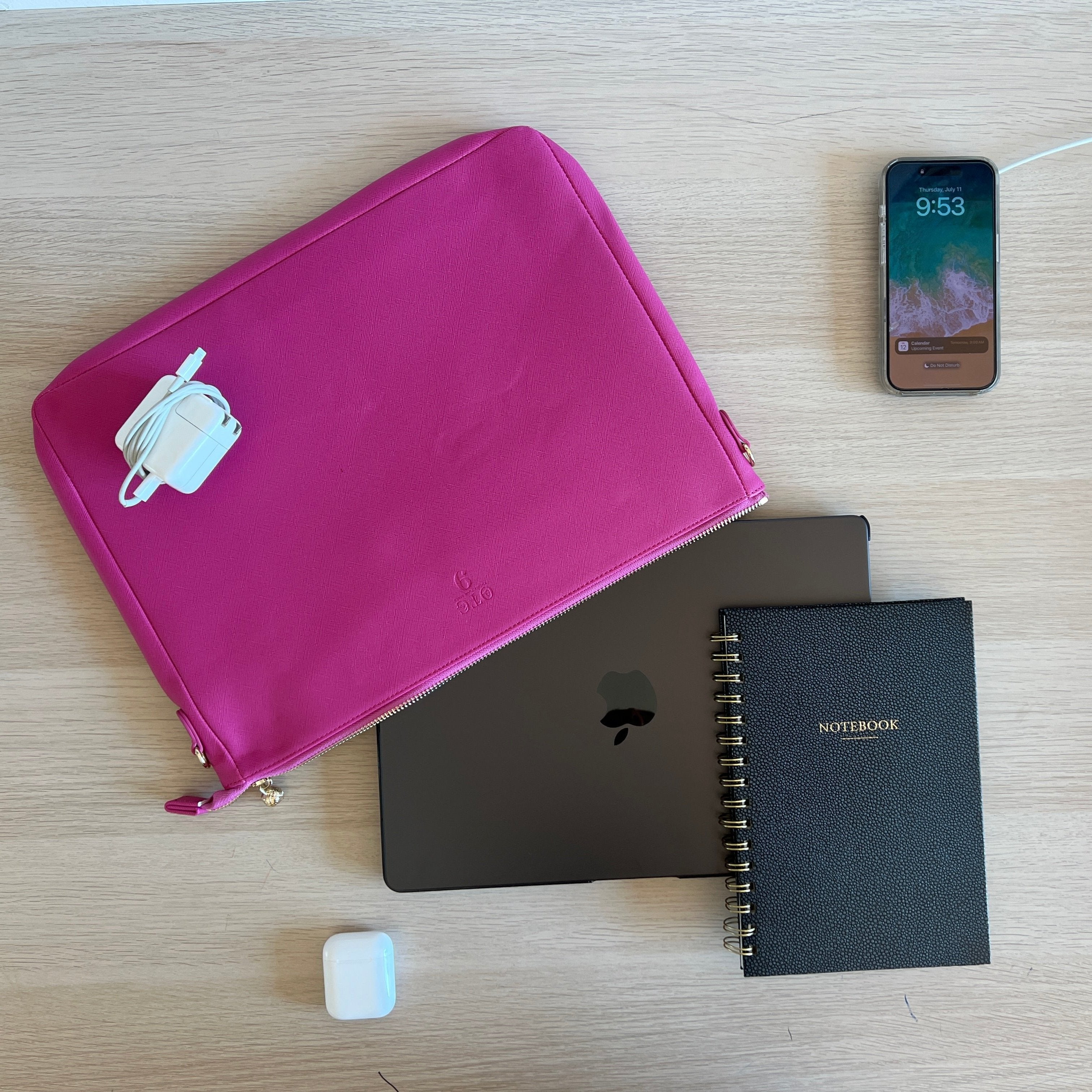 #9 Hot Pink Padded Crossbody Techie