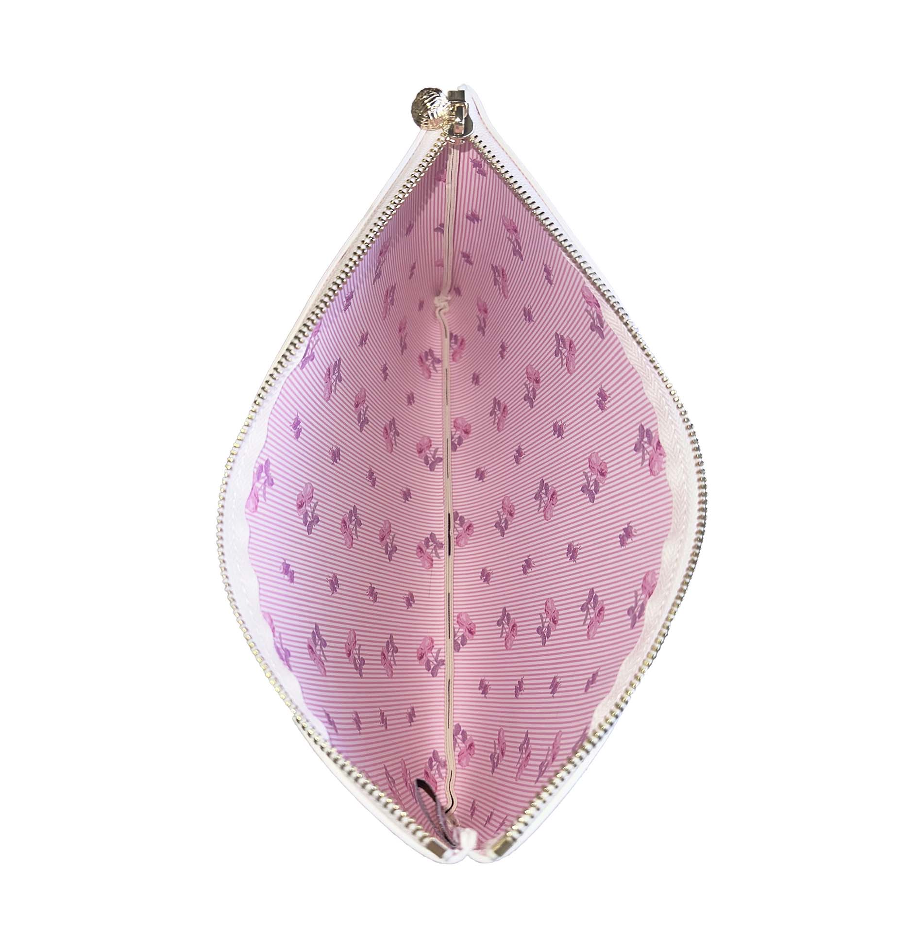 #4 Meeghan Nudie White Floral Pouch