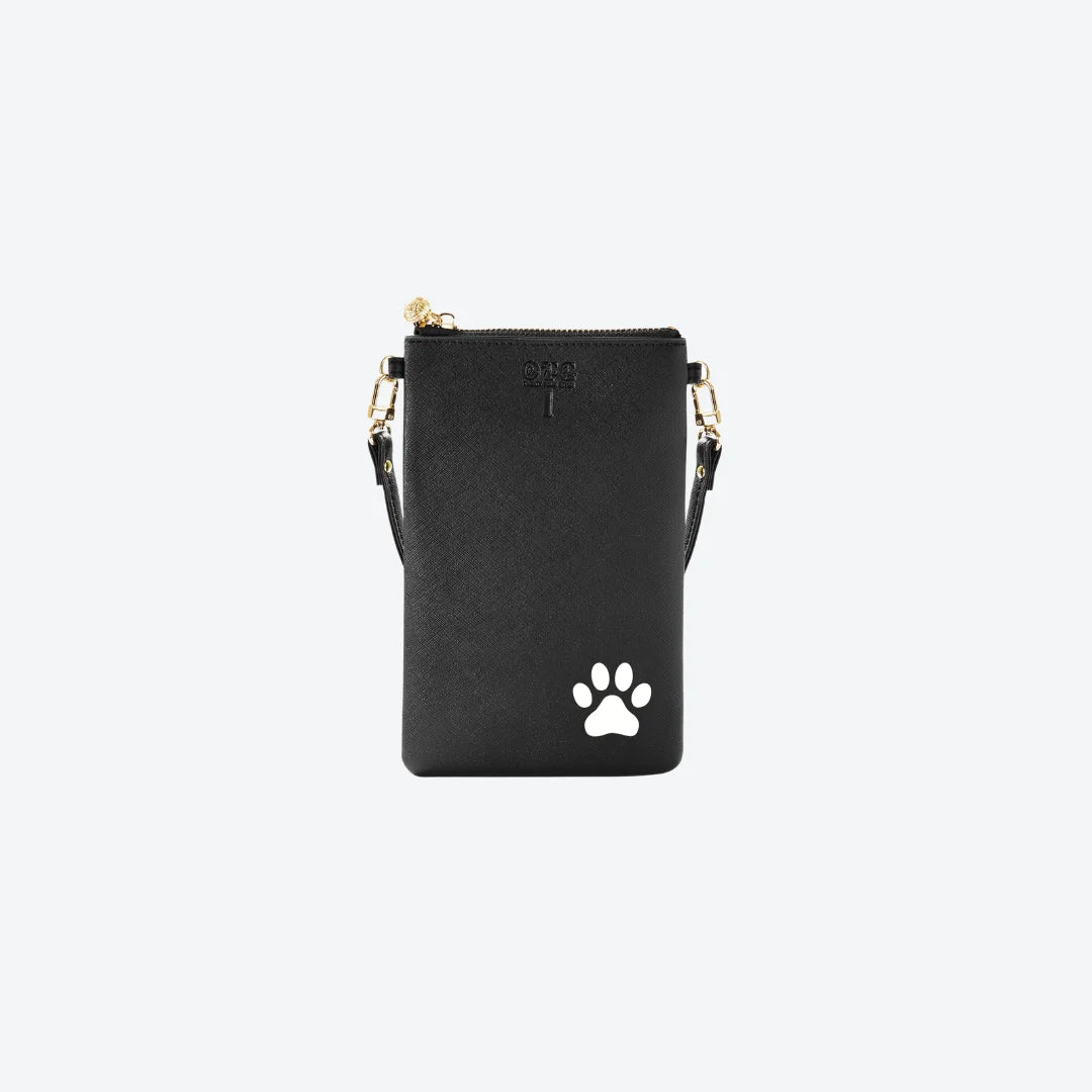 #1 Black Paw Crossbody/Wristlet, front view