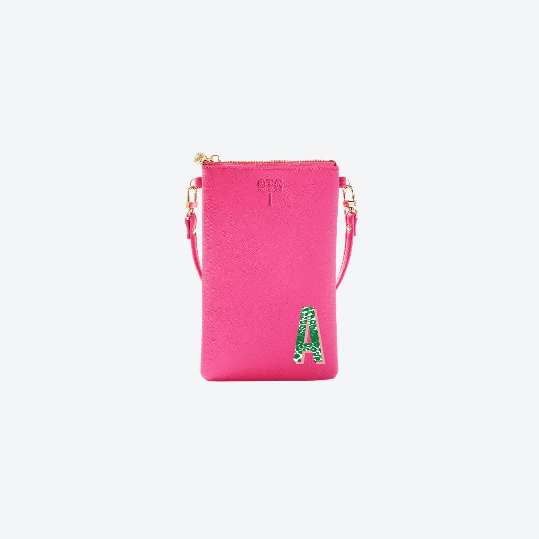 #1 Hot Pink with Leopard Initial