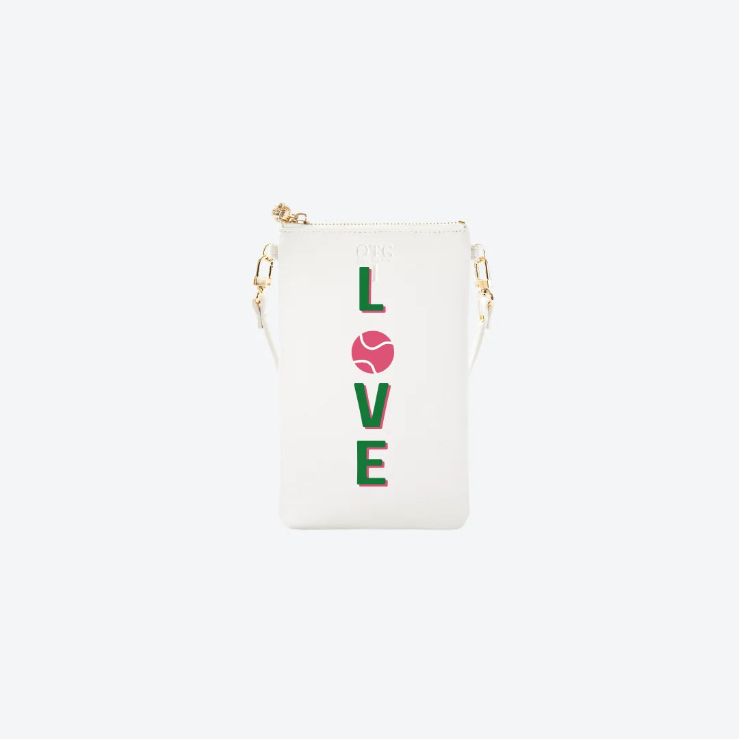 #1 White Tennis Love Crossbody Wristlet
