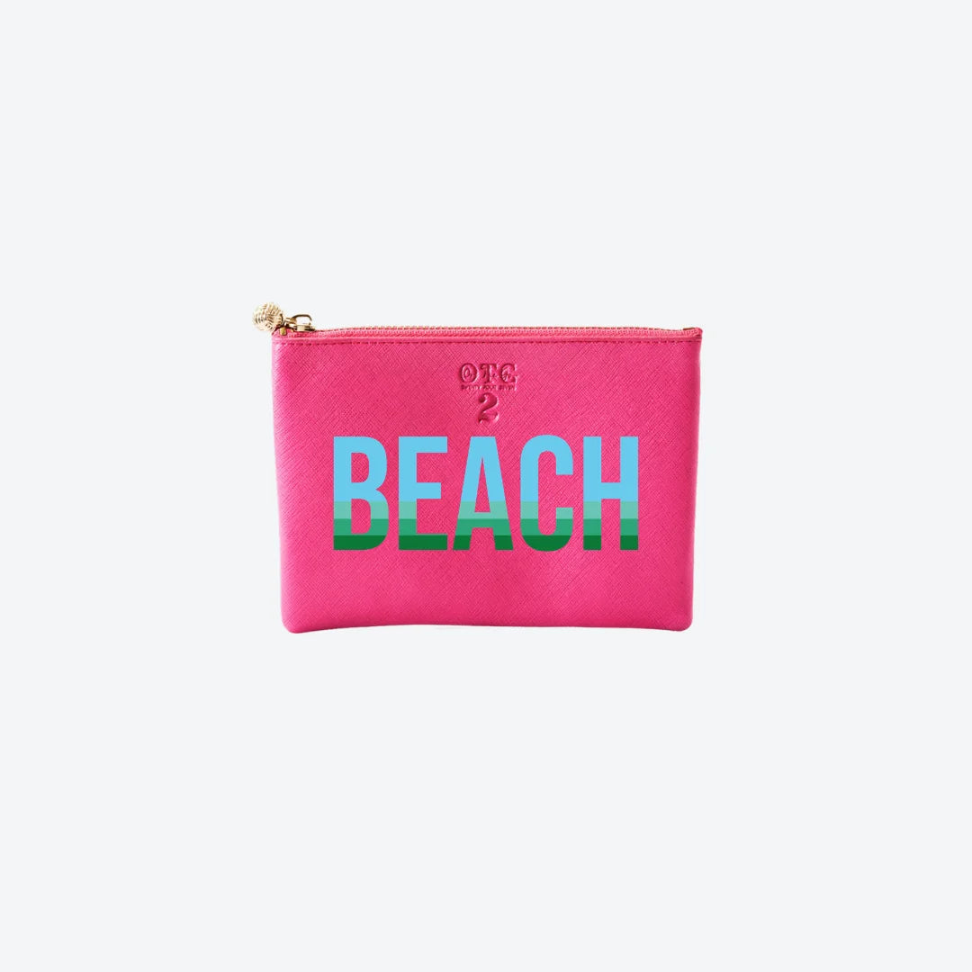 #2 Hot Pink Beach Pouch, front view