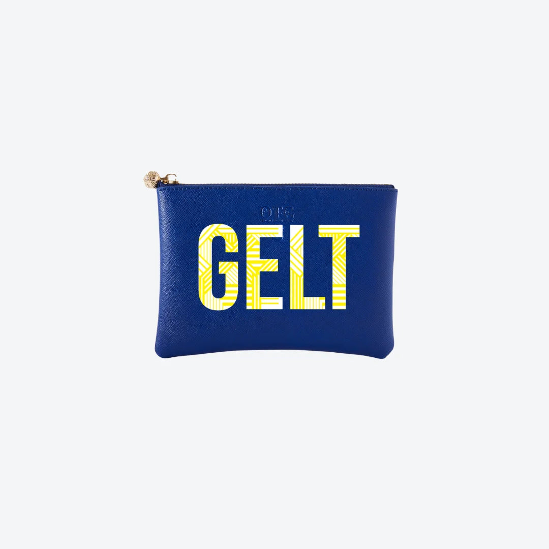#2 Navy Gelt Pouch, front view