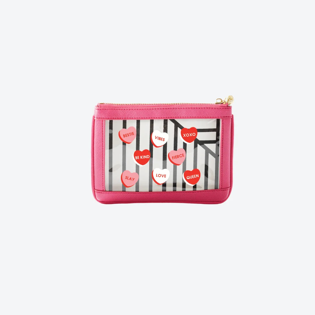 #2 Nudie Hot Pink Hearts Pouch
