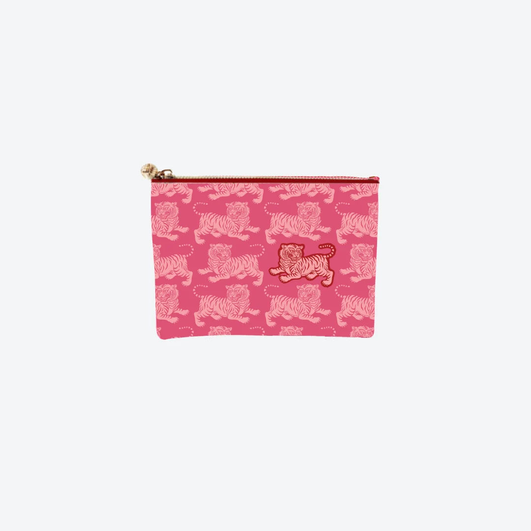 #2 Rash Tiger Hot Pink Pouch, front view