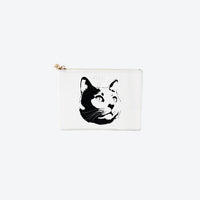 #2 White Black Cat Pouch