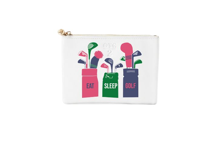 #2 White Eat Sleep Golf Pouch