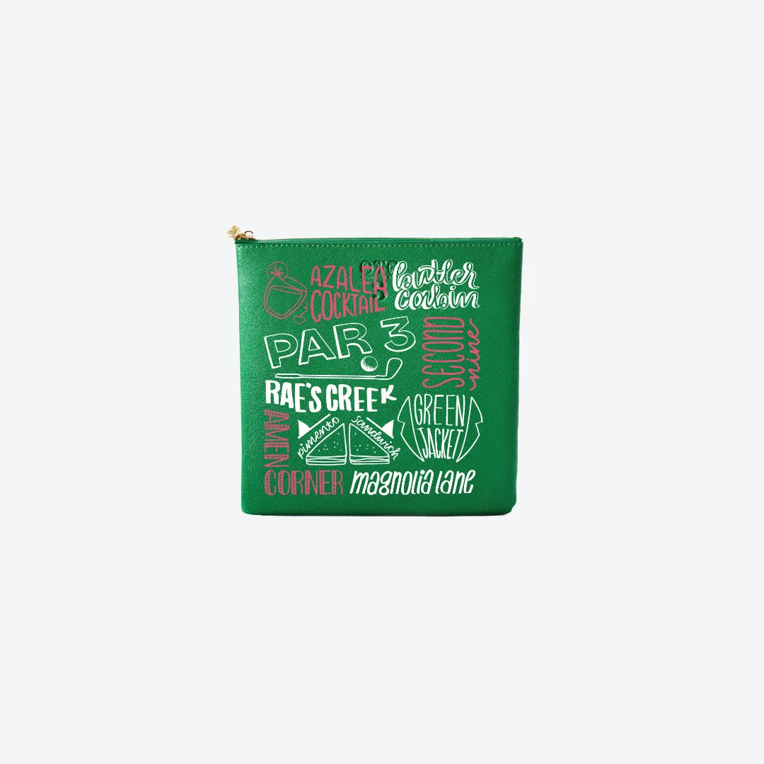 #3 Green Masters Words Pouch, front view
