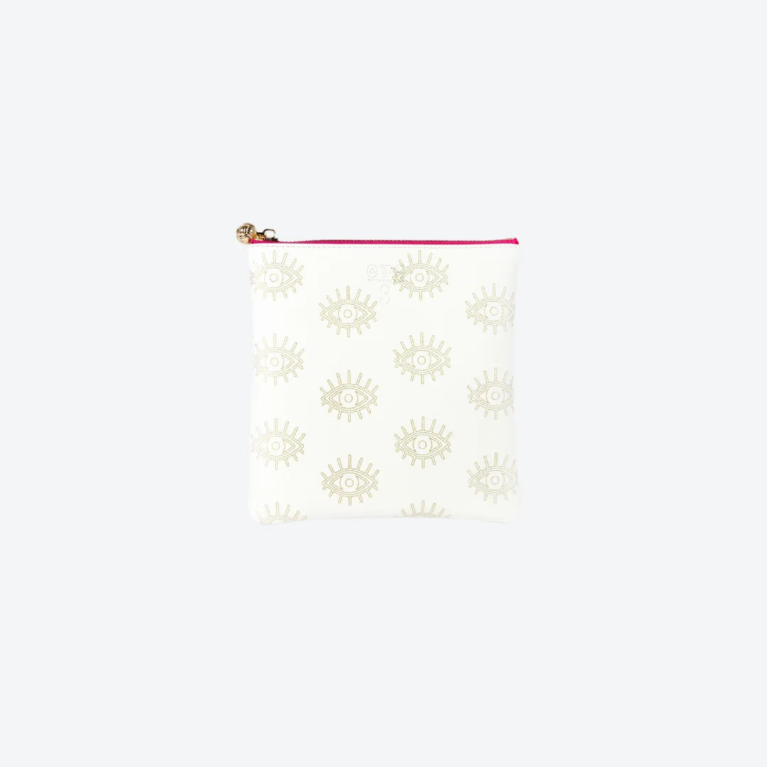 #3 Sabra Eye White Pouch, front view