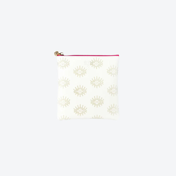 #3 Sabra Eye White Pouch, front view