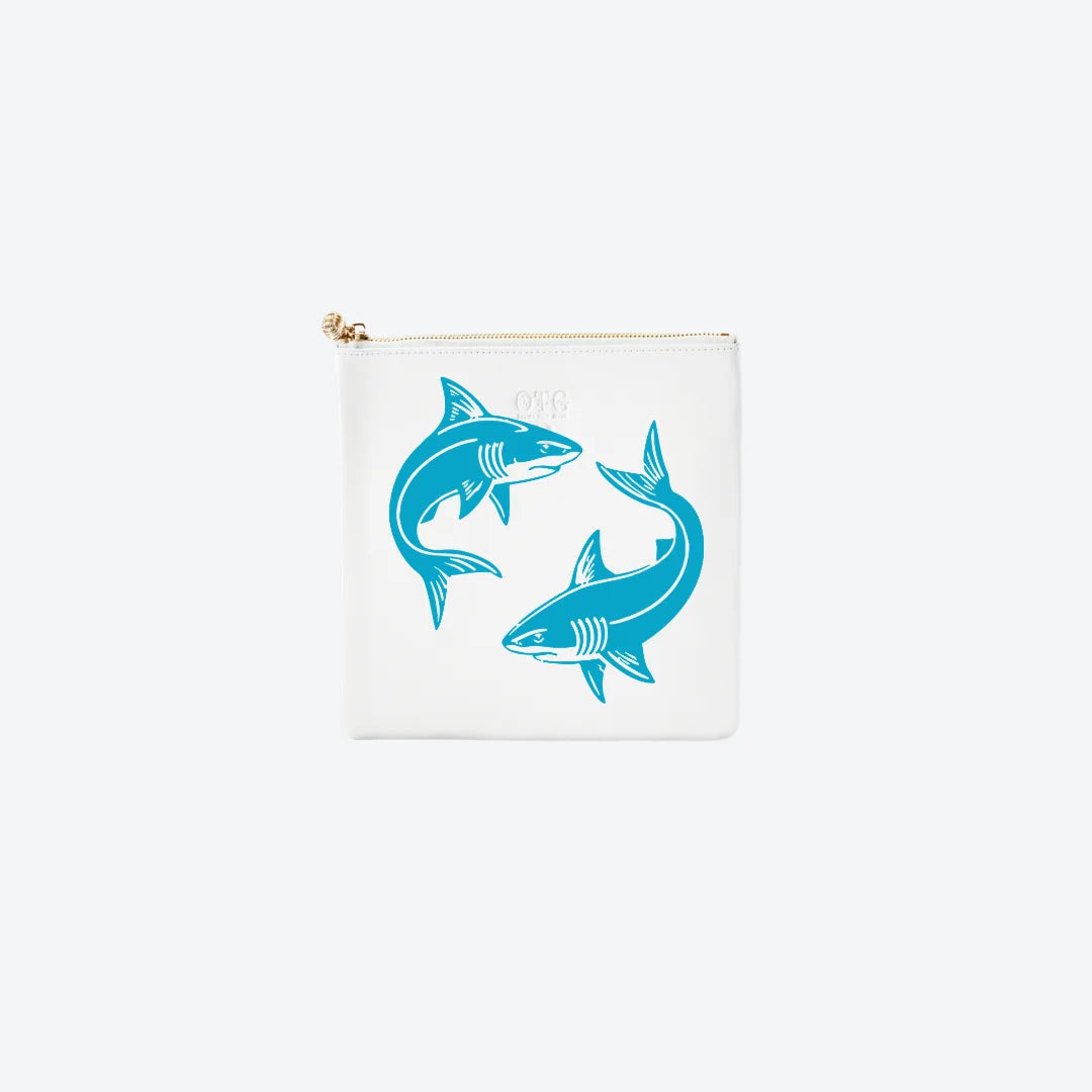 #3 White Shark Pouch, front view