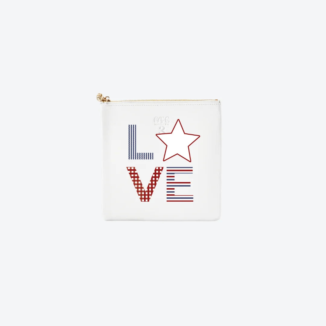 #3 White USA Love Pouch