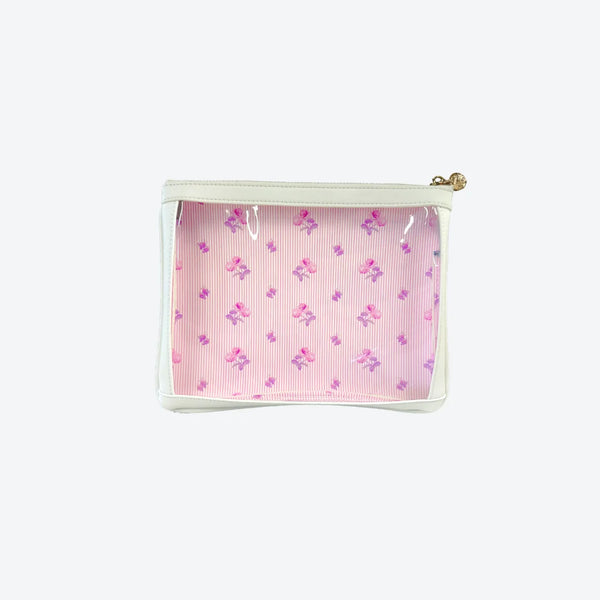 #4 Meeghan Nudie White Floral Pouch, front view