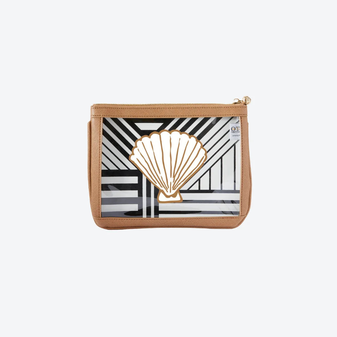 #4 Nudie Tan Shell Pouch, front view