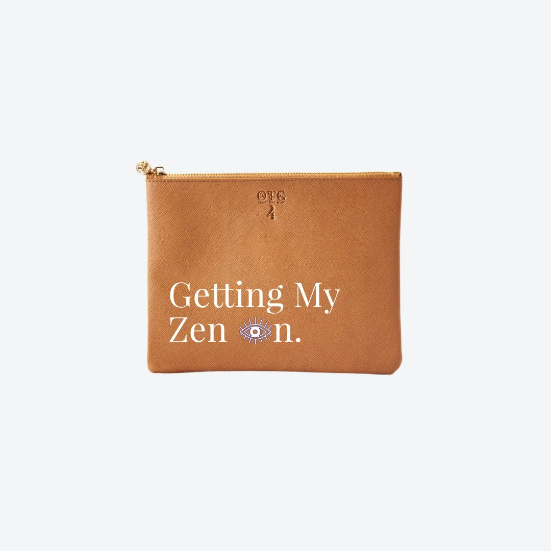 #4 Tan Zen Eye Pouch, front view