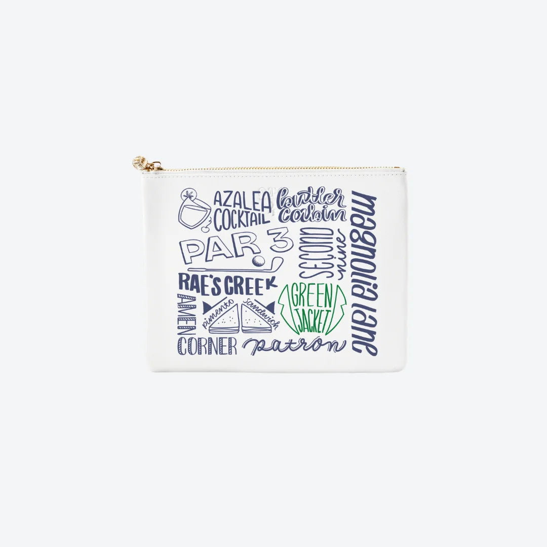#4 White Masters Words Pouch, front view