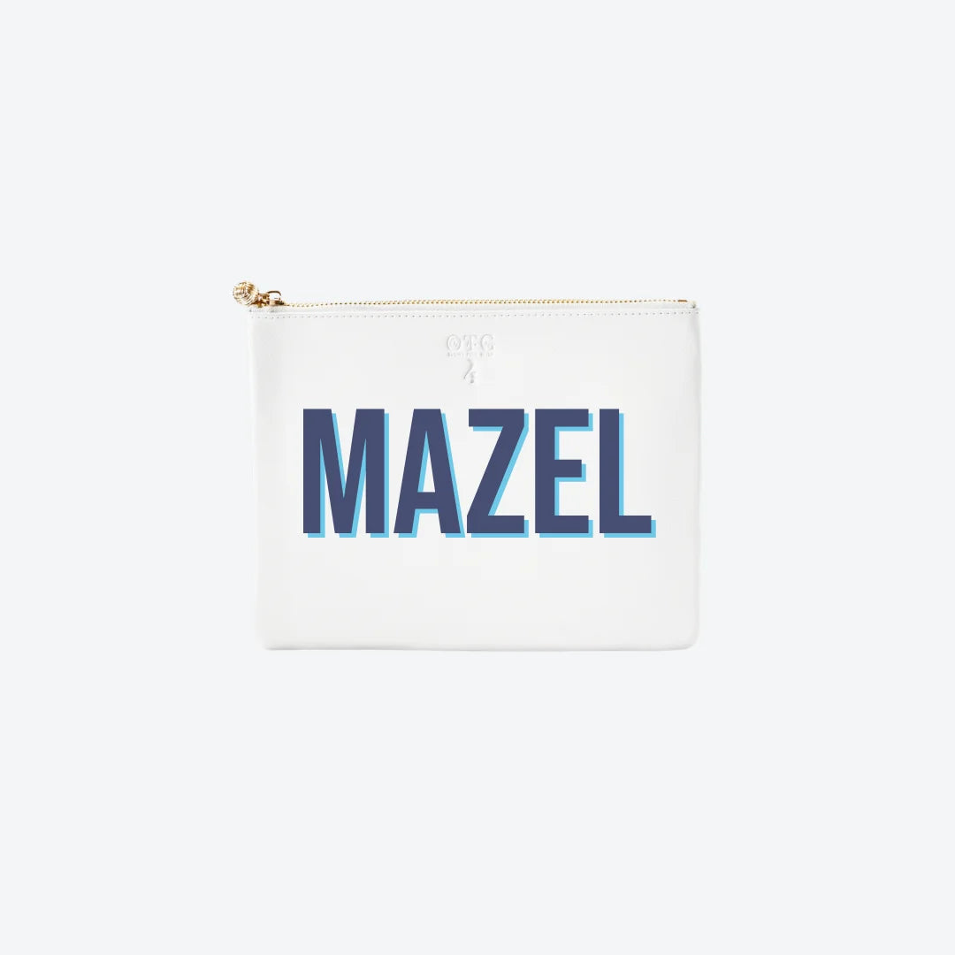 #4 White Mazel Pouch, front view