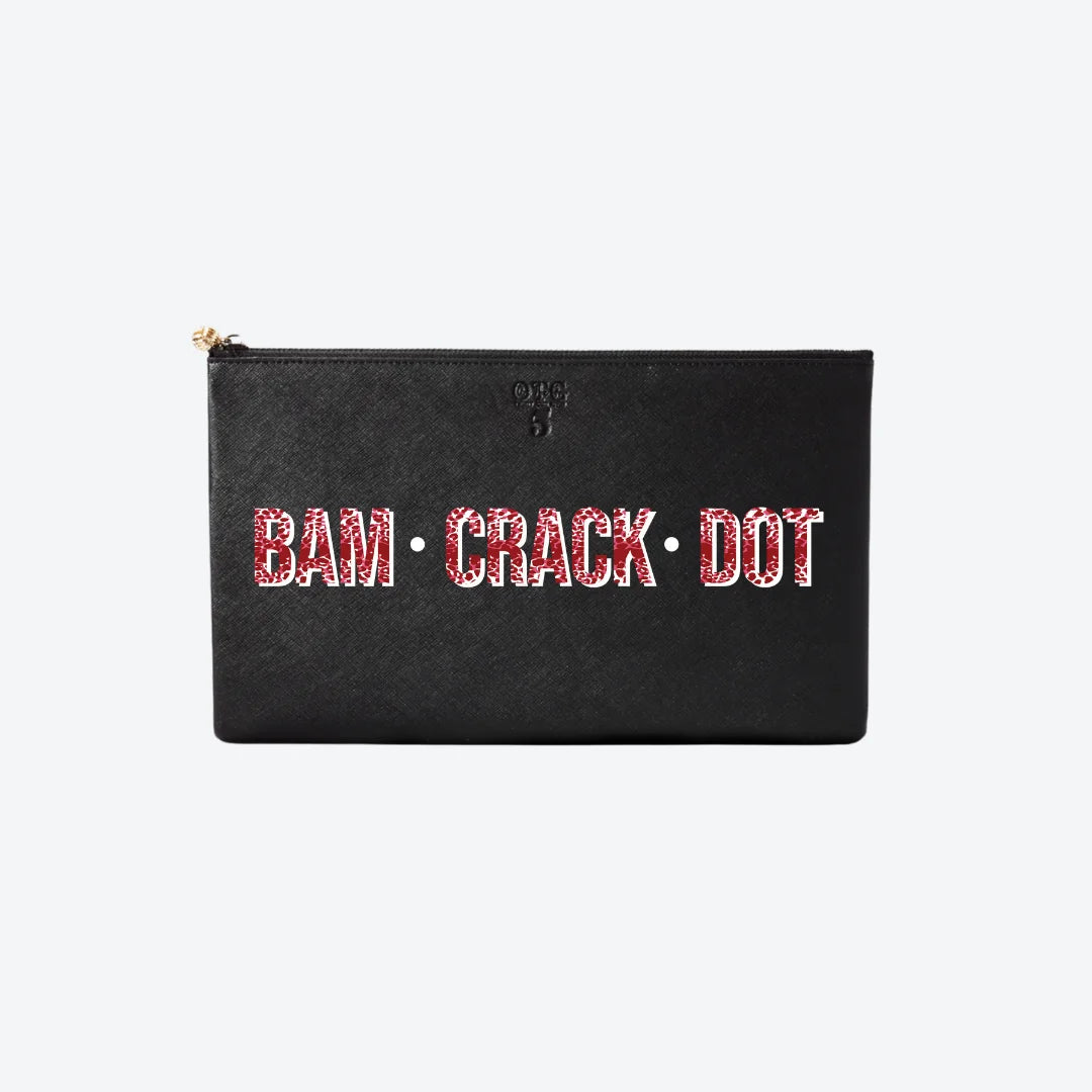 #5 Black Bam Crack Dot Clutch