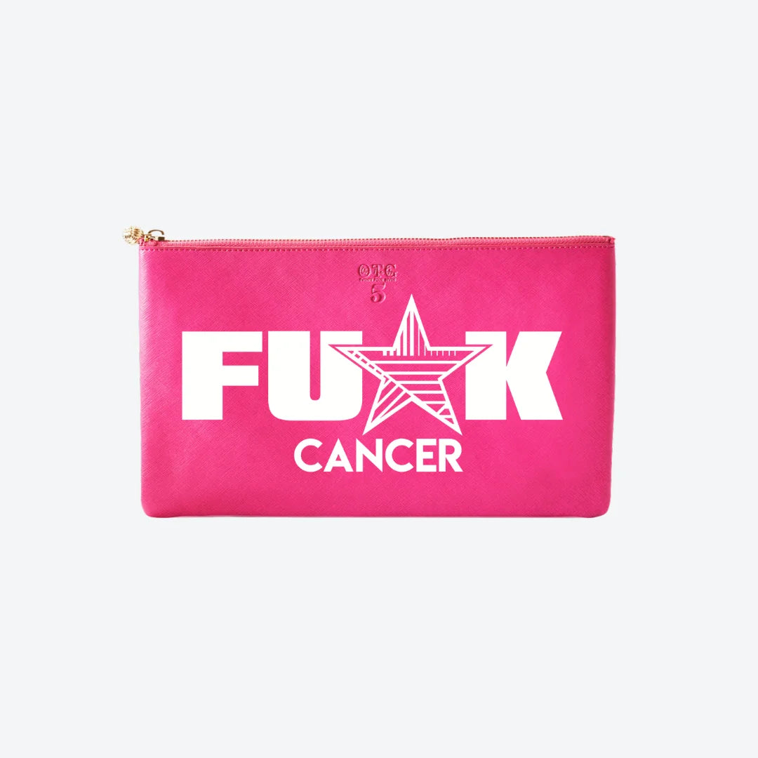 #5 Hot Pink F Cancer Clutch, front view
