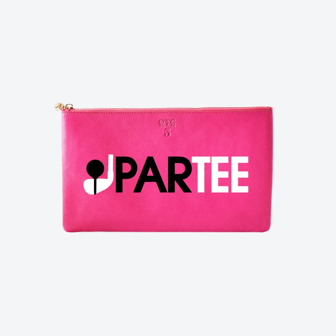 #5 Hot Pink Partee Clutch, front view
