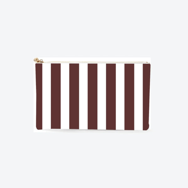 #5 Meeghan Stripe Brown Clutch, front view