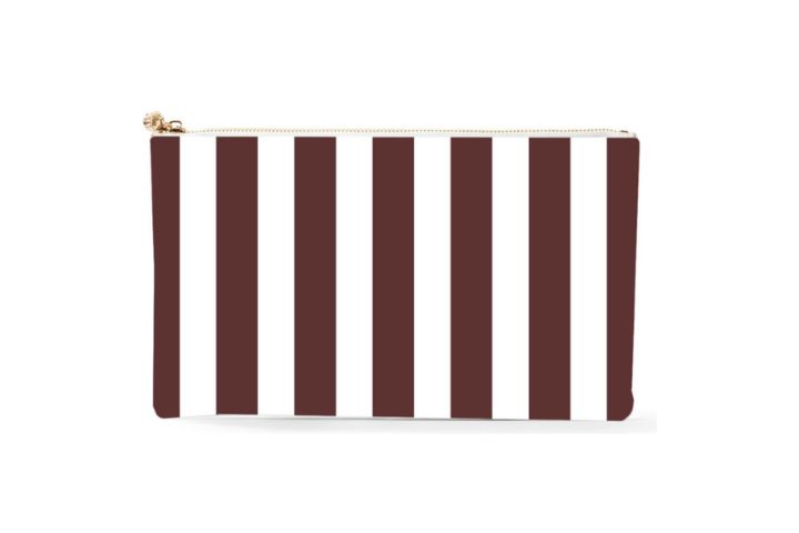 #5 Meeghan Stripe Brown Clutch