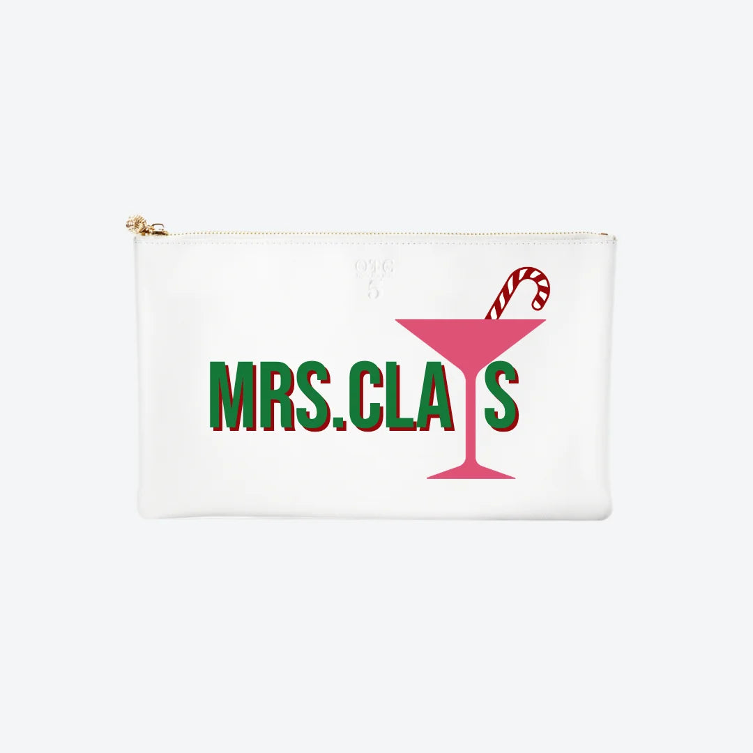 #5 White Mrs Claus Clutch, front view