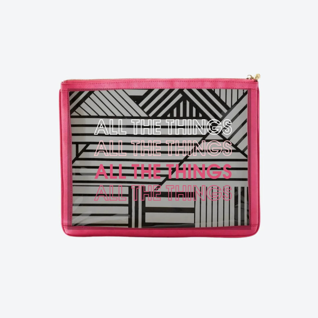 #8 Nudie Hot Pink All Things Pouch, front view