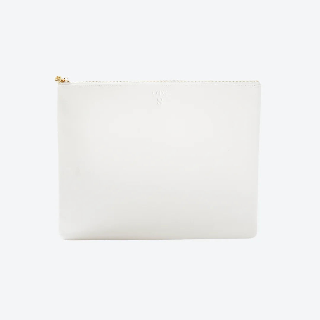 #8 White Pouch, front view