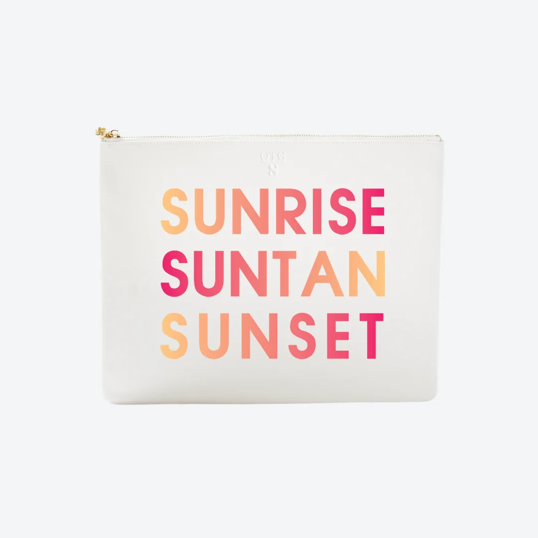 #8 White Sun Rise Pouch, front view
