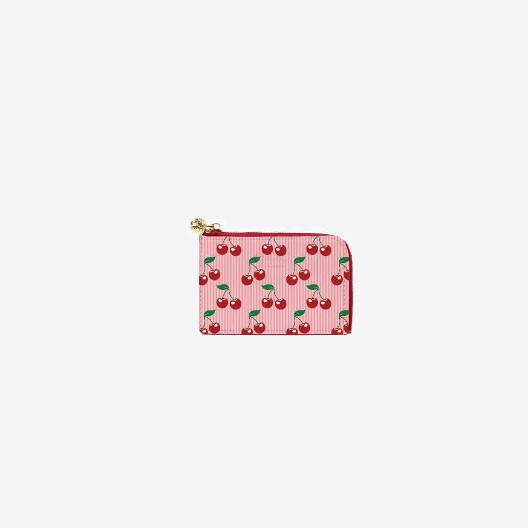 Card Case Cherries Hot Pink, front view
