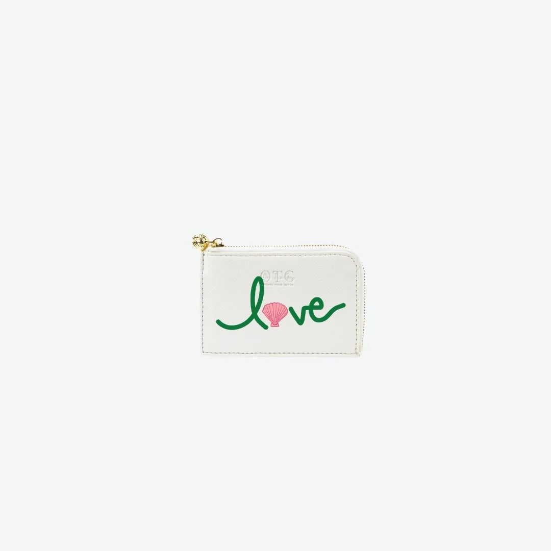 Card Case White Beach Love, front view