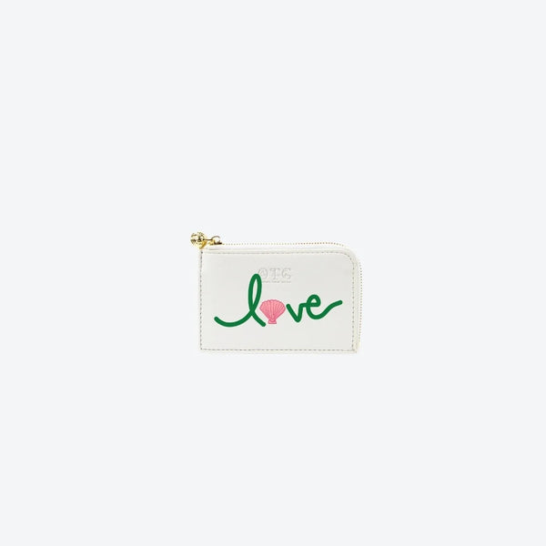 Card Case White Beach Love, front view