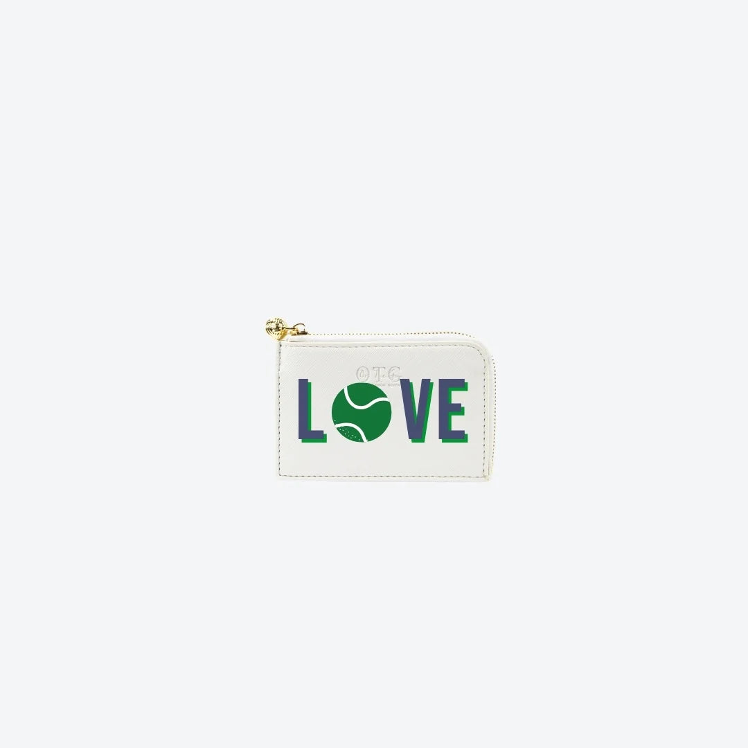 Card Case White T Love, front view