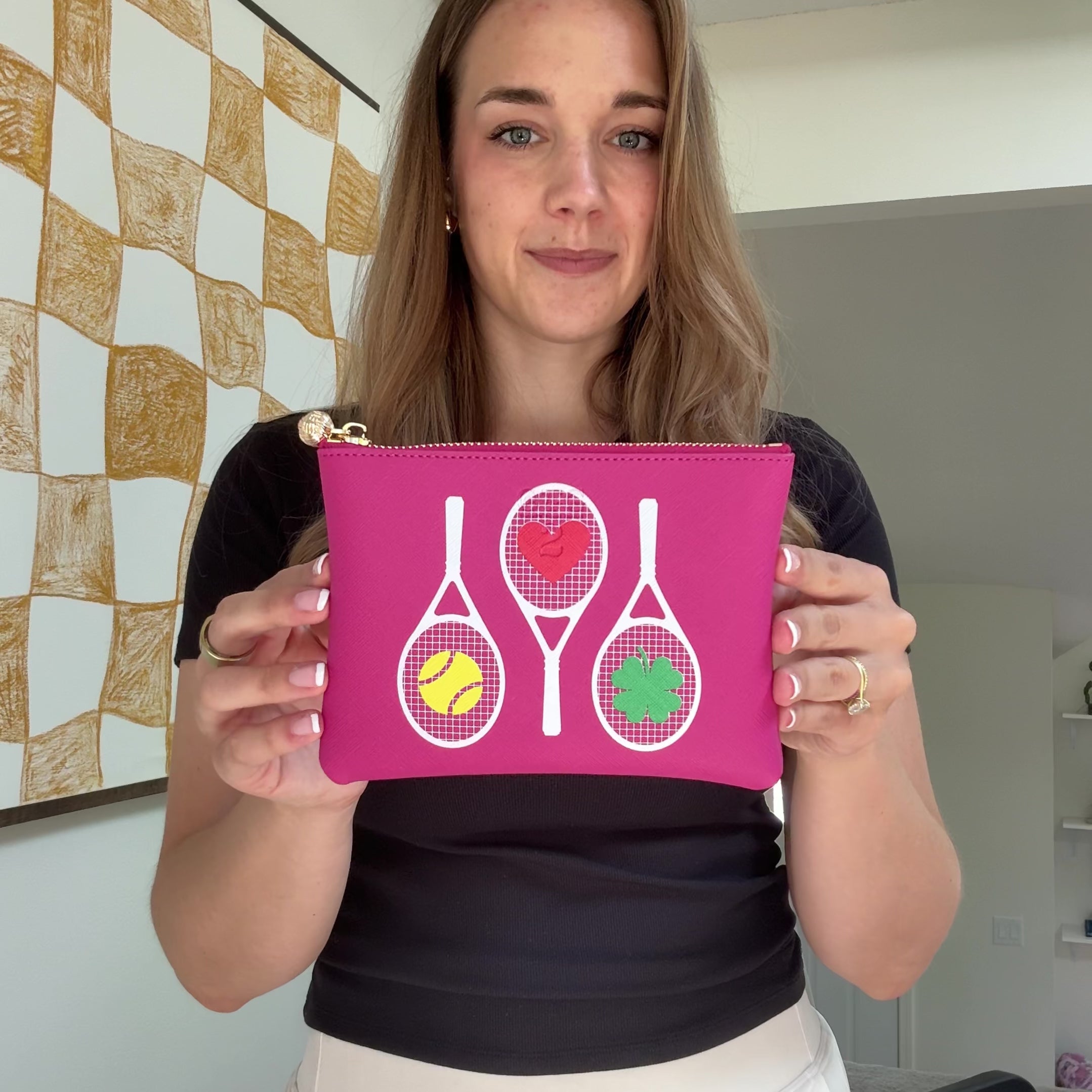 Load video: #2 Hot Pink Racquets Pouch